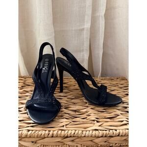 Rogue Black Evening Heels Glitter 8 EUC